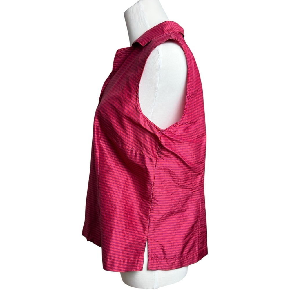 Vintage CLIO Silk Plaid Collared Sleeveless Blouse‎ Women's Size 10 Artsy Career - Picture 5 of 16